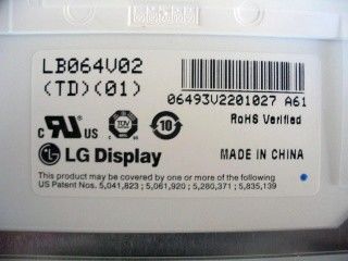 LB064V02-TD01 6,4 cala 640×480 250 cd/m2 Kąt widzenia 65/65/50/60 TFT-LCD, LCM