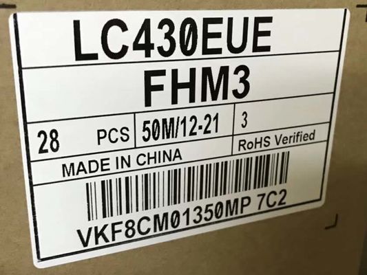 43in 51PPI Kwadratowy wyświetlacz Tft 1920×1080 300cd/M2 LC430EUE-FHM3 89/89/89/89 (typ.)