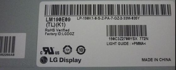 SXGA 1280×1024 TFT LCD Panel 86PPI 250cd/m2 LM190E09-TLK1 85/85/75/85 (typ.)