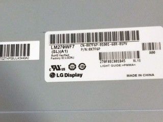 27,0 cala RGB 300cd / m2 NTSC TFT LCD Panel LM270WF7-SLA1 FHD 81PPI